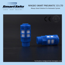 2 "Blue Plastic Material Muffler Pneumatic Exhaust Filters Air Silencers